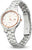 Orologio da donna Casio SHEEN: bracciale in acciaio inossidabile argentato, quadrante beige, accenti color oro rosa