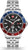 Herrenarmbanduhr Swiss Military mit silbernem Metallband, schwarzem Zifferblatt und blauer Lünette