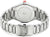 Rückseite einer silbernen Herrenuhr mit Metallarmband und graviertem Gehäuseboden.