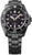 Orologio da uomo con quadrante nero, indici luminescenti e cinturino in metallo nero