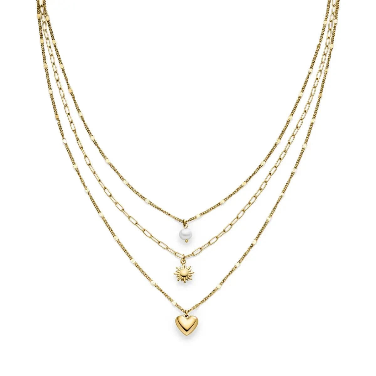 Collana da donna Soliver SOJ-0179-N-55 in argento sterling 925 con zirconia cubica