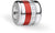 Charm in acciaio inossidabile con cinturino in ceramica rossa e scintillanti zirconi