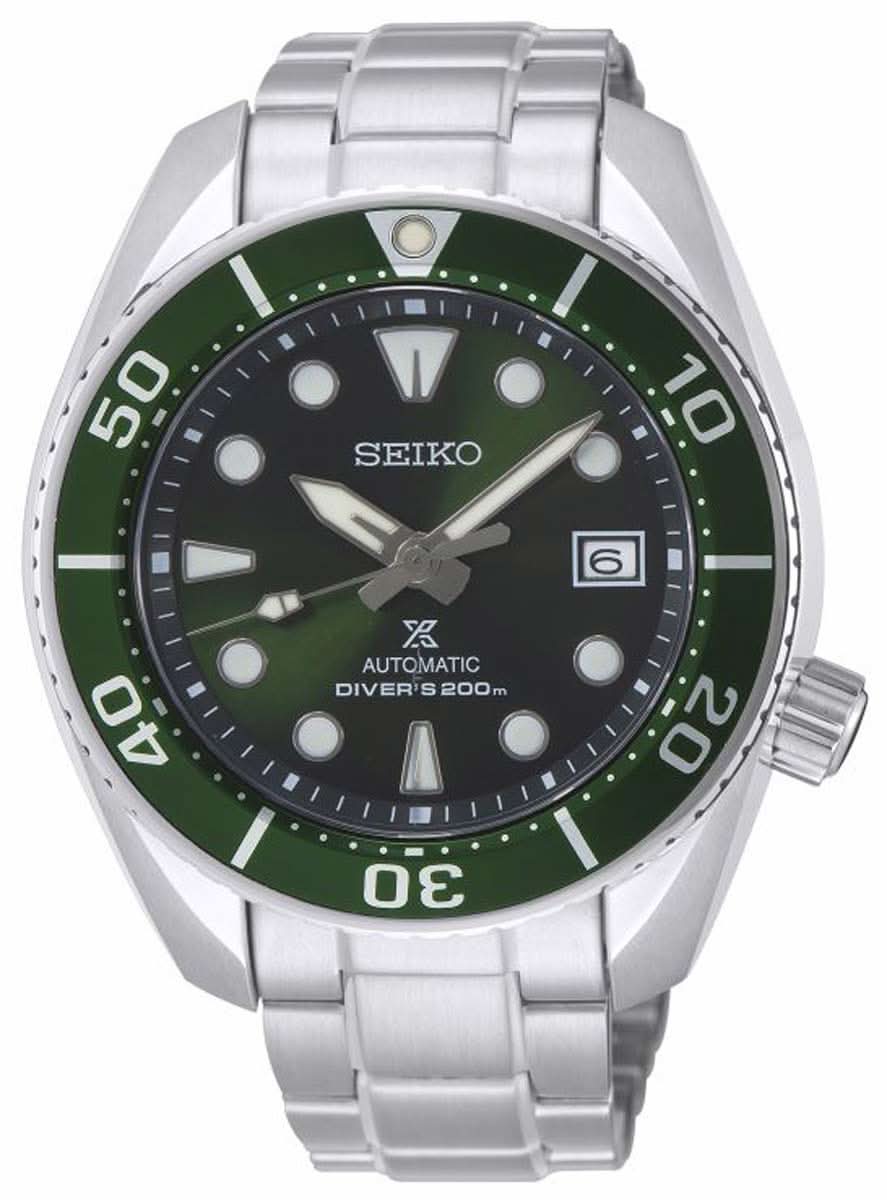 Orologio da uomo con quadrante verde, lunetta nera e bracciale in acciaio inossidabile