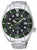 Orologio da uomo con quadrante verde, lunetta nera e bracciale in acciaio inossidabile