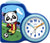 Sveglia analogica in plastica, blu, con motivo panda e illuminazione del quadrante