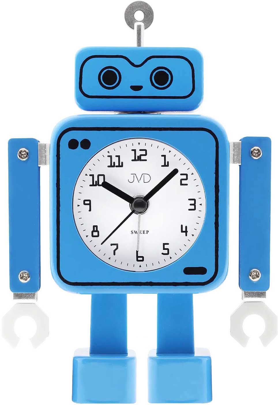 Sveglia analogica JVD Robot 16,0 cm Metallo • Lancetta dei secondi silenziosa • Sveglia a bip