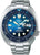 Herrenuhr mit blauem Zifferblatt, silbernem Edelstahlband und Datumsanzeige
