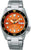 Orologio automatico Seiko 5 Sports con quadrante arancione e cinturino in acciaio inossidabile