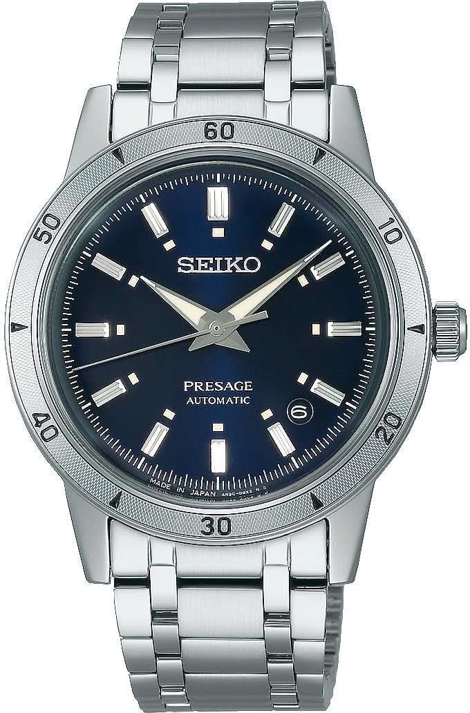 Orologio da uomo Seiko Presage con quadrante blu e bracciale in metallo