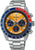 Seiko Prospex Herrenuhr mit orangefarbenem Zifferblatt, Chronographen-Subdials, Edelstahlarmband