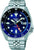 Seiko 5 Sports Herrenarmbanduhr mit blauem Zifferblatt, GMT-Zeiger und Metallband