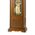 Orologio a pendolo in noce con porta in vetro, pendolo dorato e decorazioni