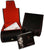 Custodia per orologio in pelle con interno rosso, per carte e accessori