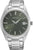 Orologio da uomo Seiko con bracciale in acciaio inossidabile, quadrante rotondo verde, datario a ore 6