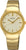 Orologio da donna con bracciale a catena in acciaio inossidabile color oro, quadrante rotondo con indici