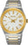Orologio da uomo Seiko con bracciale in metallo, quadrante bianco argento-oro, datario