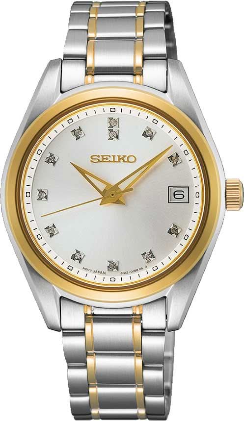 Seiko SUR582P1 Orologio da donna • Vetro zaffiro • Design bicolore