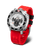 Orologio da uomo Vostok Europe: design Bullhead, cinturino in silicone rosso, cassa color argento
