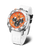 Orologio da uomo Vostok Europe: quadrante arancione, cinturino in silicone bianco, impermeabile fino a 20 ATM