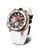 Orologio da uomo Vostok Europe con cinturino in silicone bianco, cassa rotonda, quadrante rosso