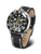Orologio da uomo con quadrante nero e cinturino in tessuto nero con retro beige