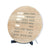 Orologio con display LED rotondo a parole, effetto legno, con testo luminoso su supporto