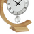 Orologio da tavolo con cassa in legno beige, quadrante bianco, numeri romani e pendolo