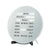 Orologio con display testuale LED rotondo, quadrante grigio e supporto, display testuale chiaro in tedesco