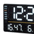Orologio digitale con display a LED, nero, mostra ora e temperatura/umidità.