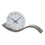 Orologio da tavolo con quadrante chiaro, lancette nere e base curva color antracite