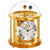 Orologio da tavolo dorato con cupola in vetro rotonda e quadrante bianco