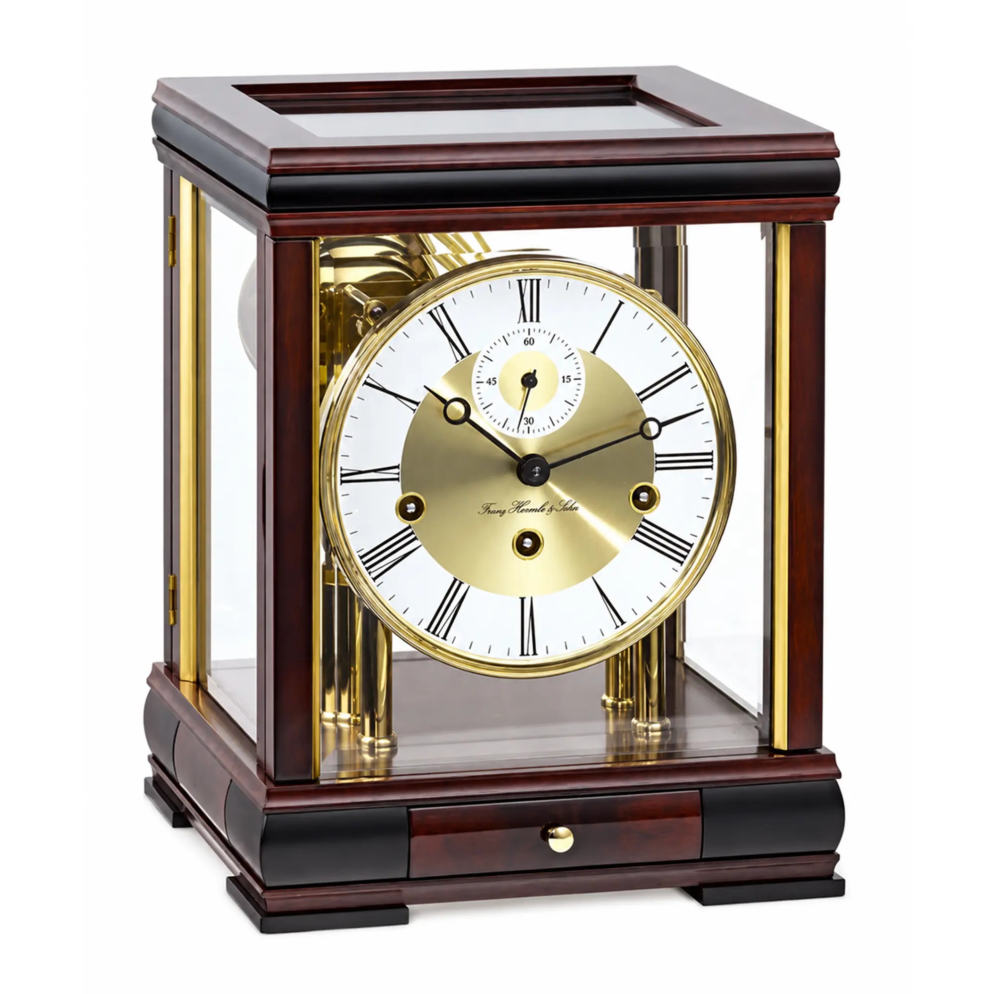 Orologio da tavolo Hermle 30x23x21 cm Mogano • Meccanismo Westminster • Design elegante