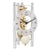 Orologio da tavolo Hermle con quadrante rotondo e movimento aperto in ottone in cornice di vetro.