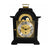 Orologio da tavolo nero con indicatore delle fasi lunari dorato, quadrante e cornice decorativa