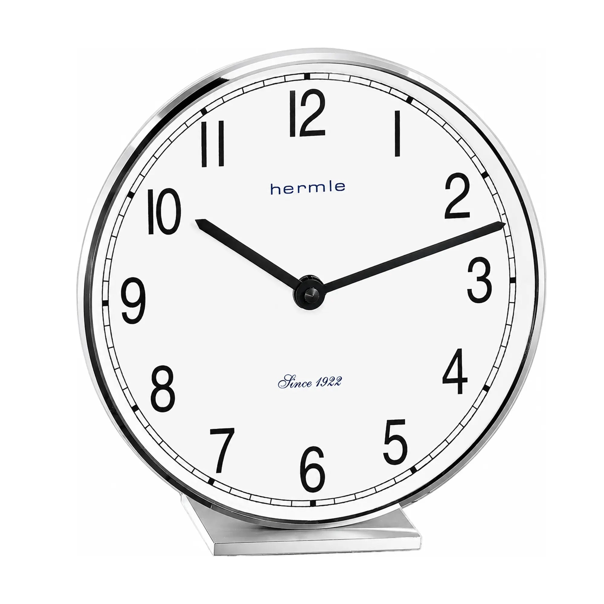 Orologio da tavolo Hermle 19 cm cromato • Movimento al quarzo preciso • Design moderno