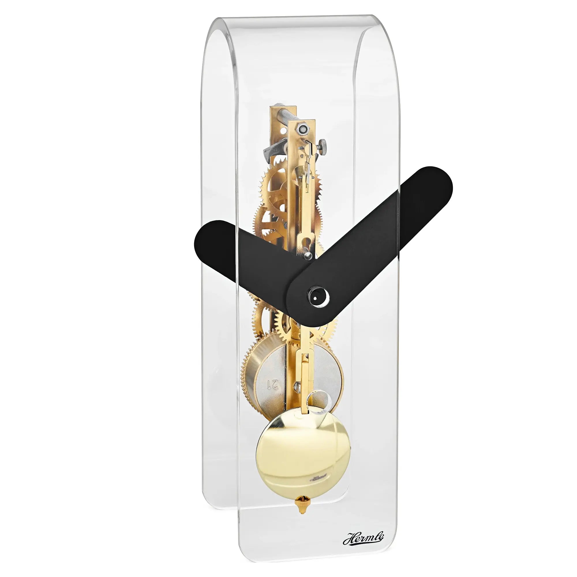 Orologio da tavolo Hermle 23x7x8 cm Acrilico • Movimento a scheletro a vista • Carica a chiave