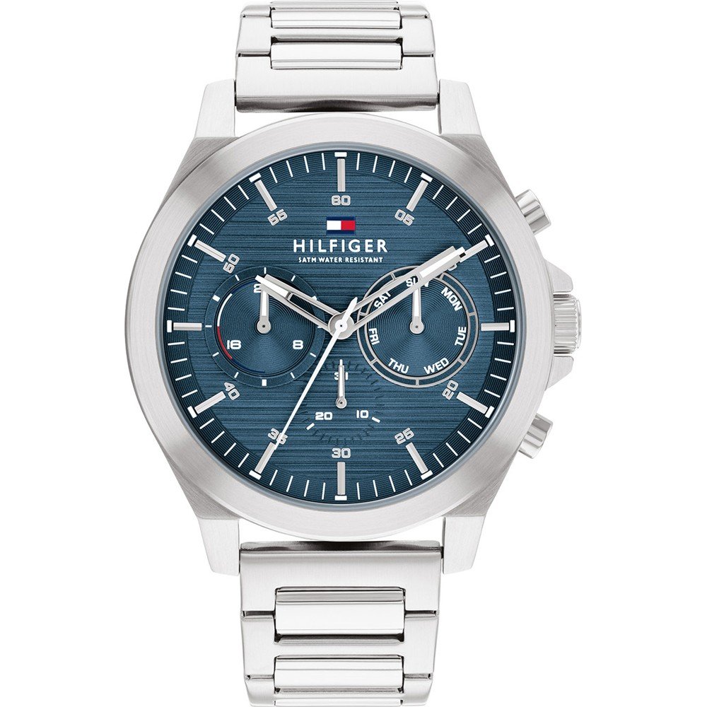 Tommy Hilfiger Lance 1710518 Herren Armbanduhr Blau • Quarzwerk mit Datumsanzeige • Mineralglas