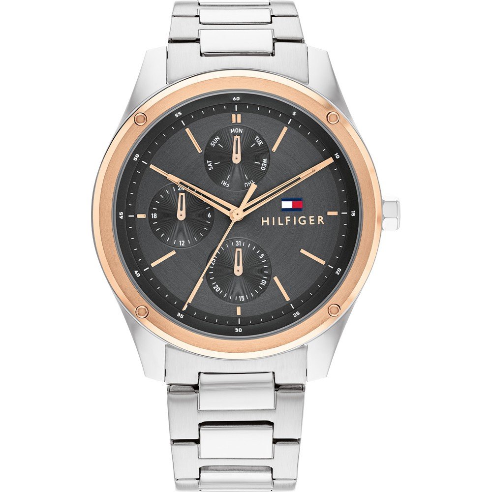 Tommy Hilfiger Tyler 1710541 Herren Armbanduhr Dunkelgrau • Quarzwerk • Edelstahlarmband
