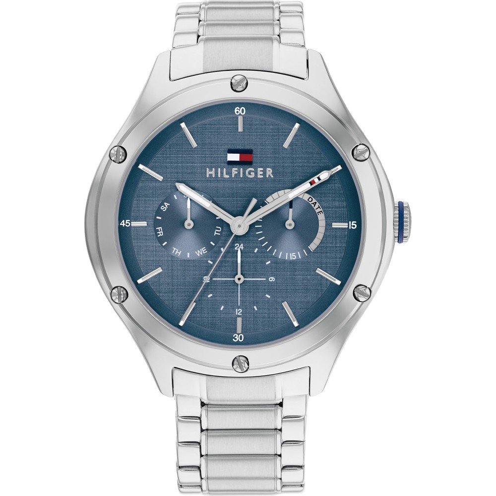 Tommy Hilfiger Lexi 1782657 Damen Armbanduhr Silber/Blau • Quarzwerk • Edelstahlarmband