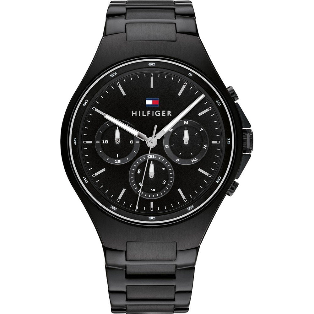 Tommy Hilfiger Justin 1792055 Herren Armbanduhr Schwarz • Multifunktionswerk • Mineralglas