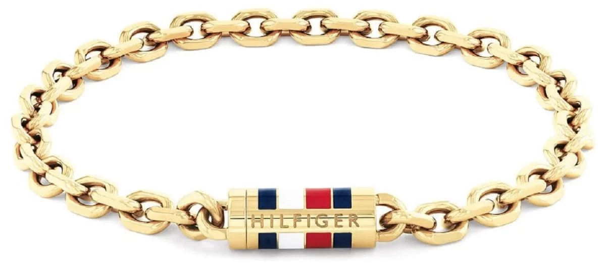 Bracciale da uomo Tommy Hilfiger Bruce Chain color oro in acciaio inossidabile con chiusura magnetica