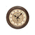 Retro Wanduhr mit Rundzifferblatt, braunem Vintage-Rahmen und schwarzen Zeigern