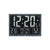 Wanduhr mit LCD-Display, zeigt 12:20, Temperatur 7°C und 52% Luftfeuchte.