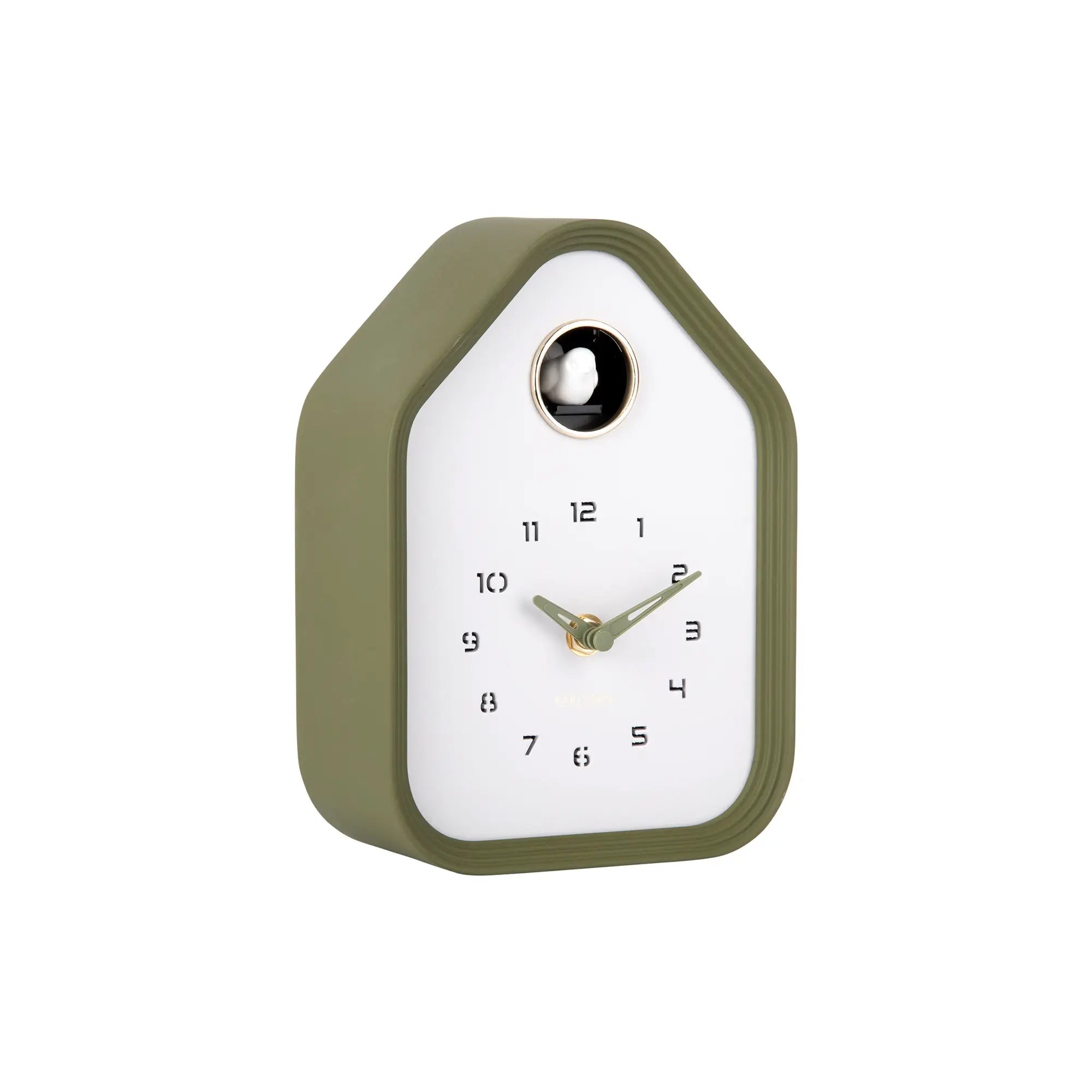 Orologio a cucù Karlsson Reina KA6121GR verde lusso • Richiamo del cucù allo scoccare dell'ora • Orologio da tavolo e da parete