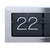 Großes Sichtfenster der Tischuhr mit Klappzahlen, Anzeige „22“.
