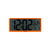 Karlsson Retro-LCD-Wanduhr mit orangefarbenem Rahmen und digitaler Anzeige für Uhrzeit