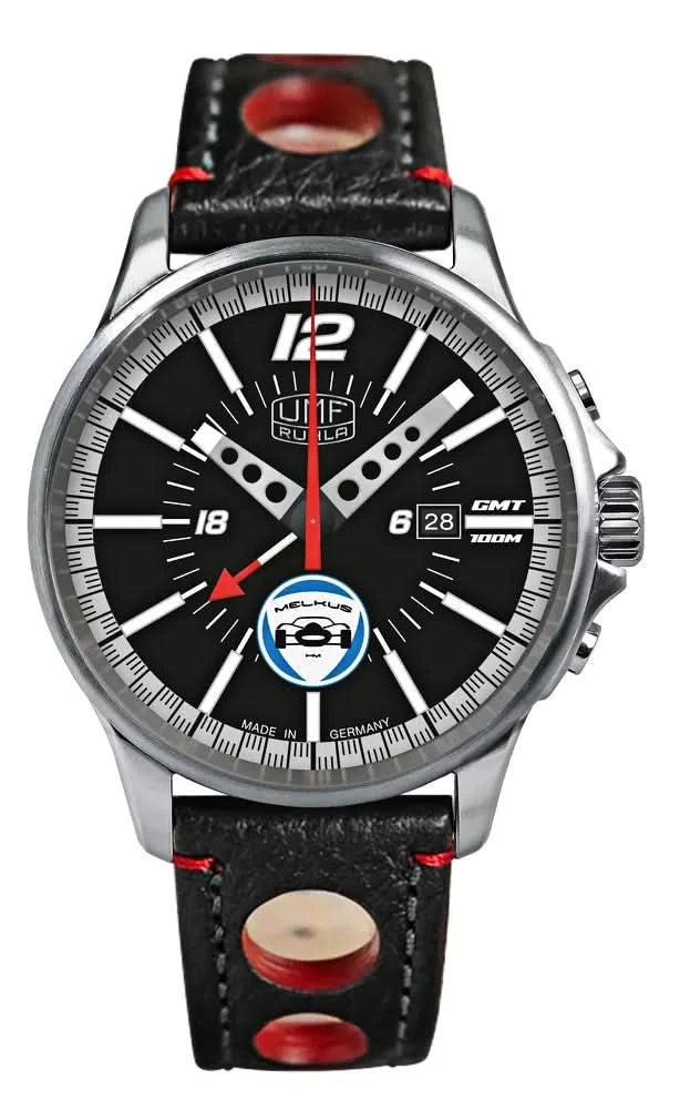 Orologio da uomo UMF Ruhla Melkus GMT 1848-1 • Made in Germany • Vetro zaffiro
