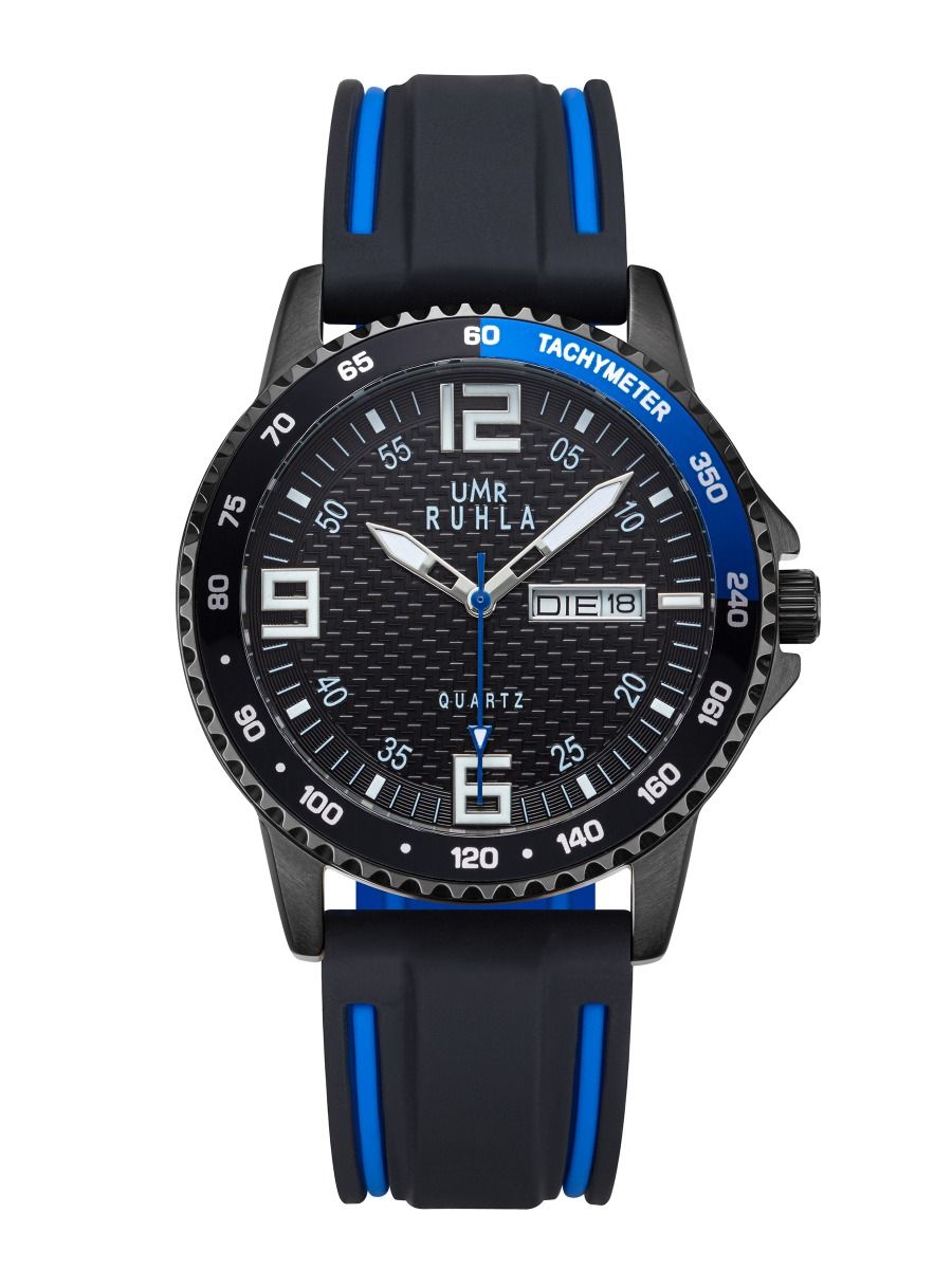 UMR Ruhla sport SP39008 Armbanduhr Schwarz • Miyota Quarzwerk • Mineralglas