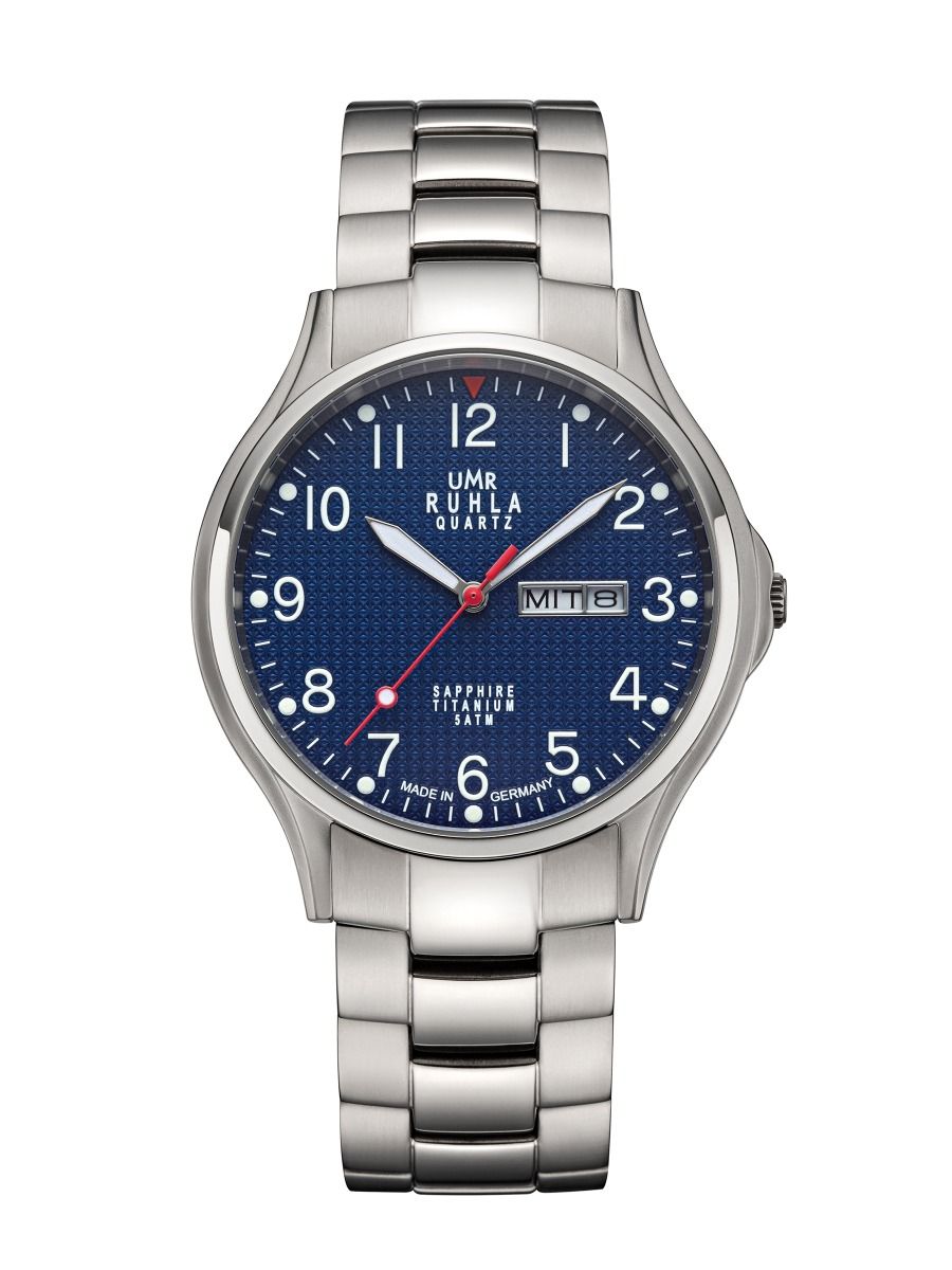 UMR Ruhla RUHLA-Classic RCL90407 Armbanduhr Blau • Saphirglas • Titangehäuse satiniert/poliert