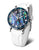 Orologio da donna con cinturino bianco e cassa color argento; quadrante in abalone
